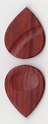 Thicket Wooden Guitar Pick - Thumb & Finger Groove - African Padauk - Pack of Three